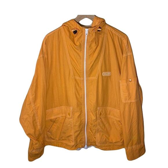Coach Men's Windbreaker Jacket XL or XXL Black or Orange - Picture 9 of 12